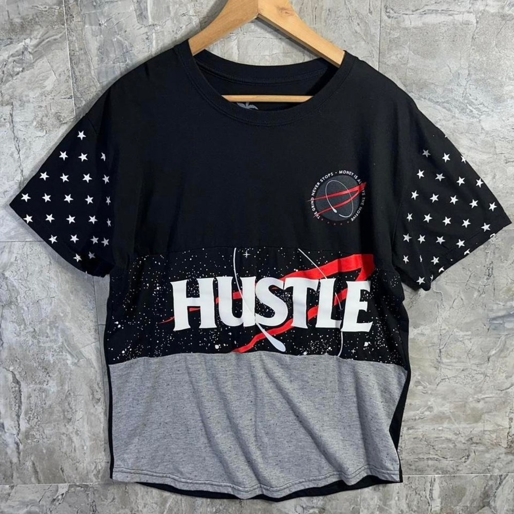Y2K Bailey Vibes Hustle black &‎ grey cotton t-shirt Mens Size XL #skater